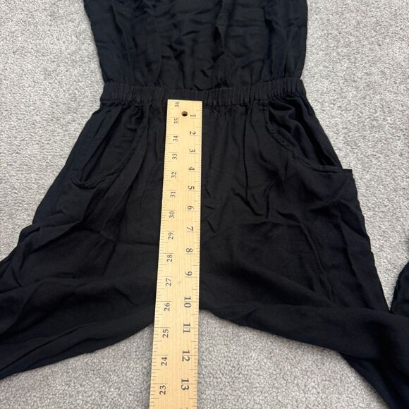 Mikoh Jumpsuit Womens 1 Small Black Spagahti Strap Pockets Rayon Casual Elastic - Picture 8 of 13